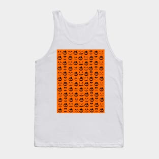 HAPPY Halloween Pumpkin Face Pattern Orange Tank Top